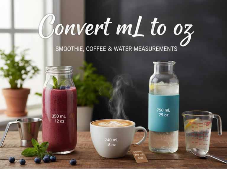 Convert mL to oz for Smoothie, Coffee & Water Measurements